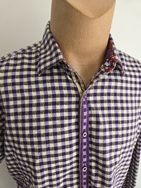 Robert Graham Purple & White Gingham Button-Down Shirt